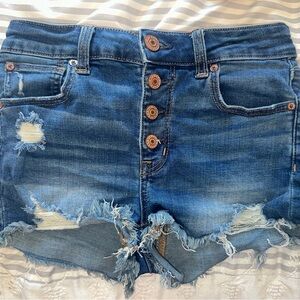 American Eagle Blue Distressed Jean Shorts